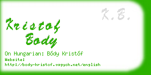 kristof body business card