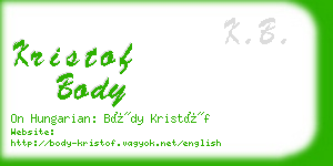 kristof body business card